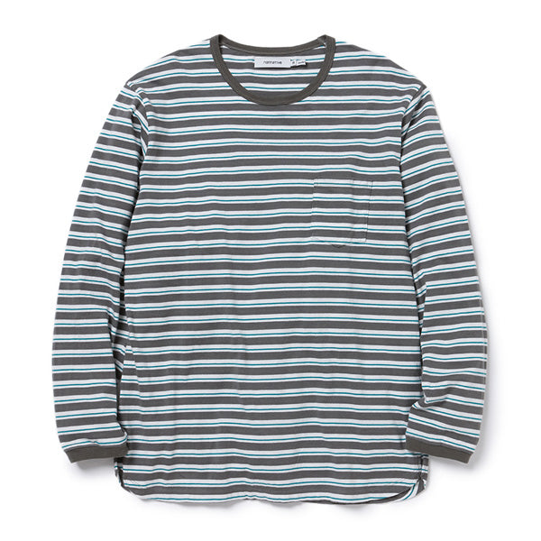 DWELLER L/S TEE COTTON JERSEY BORDER