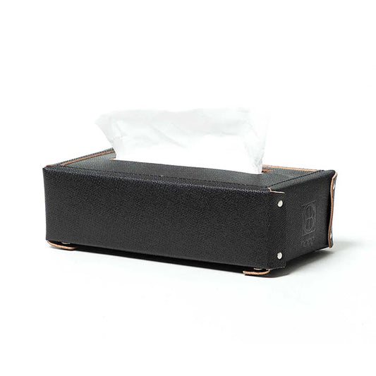 SNAP BUTTON TISSUE BOX COW LEATHER