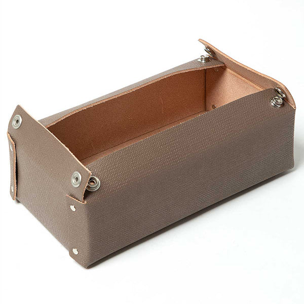 SNAP BUTTON TISSUE BOX COW LEATHER