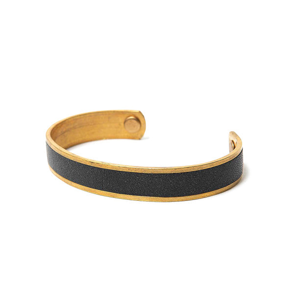 BRASS BRACELET S with OILED COW LEATHER