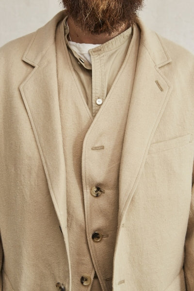STUD BUTTON BAND COLLAR SHIRTS