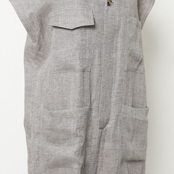 HERRINGBONE LINEN JUMPSUIT