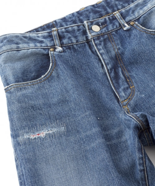 B.C. Damaged Denim Pants - Slim Ankle Cut Off