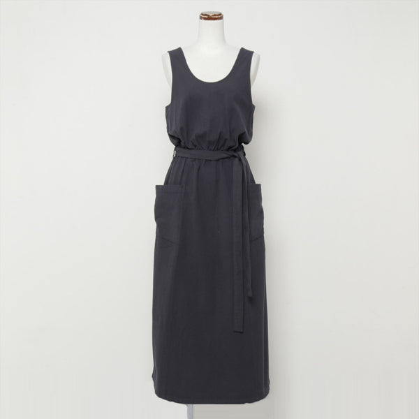 ORGANIC COTTON TWILL SLIT DRESS