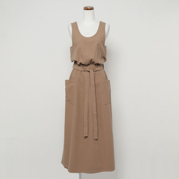 ORGANIC COTTON TWILL SLIT DRESS