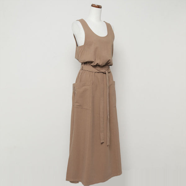 ORGANIC COTTON TWILL SLIT DRESS