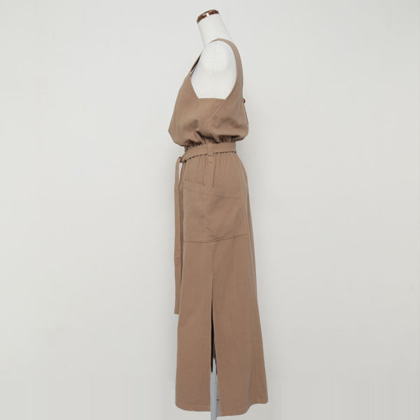 ORGANIC COTTON TWILL SLIT DRESS