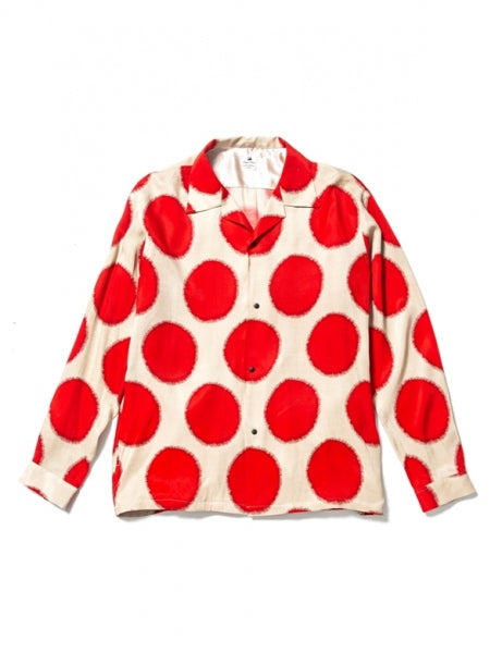 SUN DOTS OPEN COLLAR L/S SHIRT