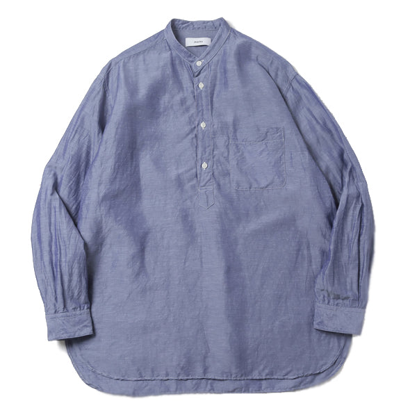 BAND COLLAR SHIRT P.O CUPRO LINEN COTTON CLOTH