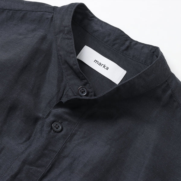 BAND COLLAR SHIRT P.O CUPRO LINEN COTTON CLOTH