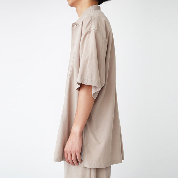 COTTON LINEN S/S OPEN COLLAR SHIRT