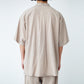 COTTON LINEN S/S OPEN COLLAR SHIRT