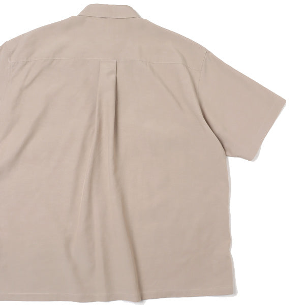 COTTON LINEN S/S OPEN COLLAR SHIRT