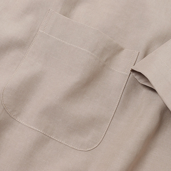 COTTON LINEN S/S OPEN COLLAR SHIRT