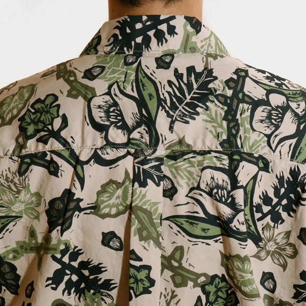 【新品】  THE NORTH FACE PURPLE LABEL / ザノースフェイスパープルレーベル | Botanical Print H/S Shirt NT3217N ボタニカルプリント ハーフスリーブシャツ | XS | BEIGE | メンズ