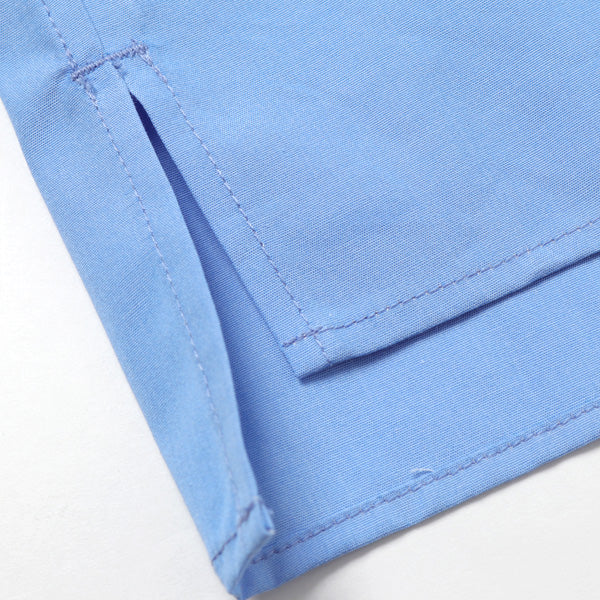 OPEN COLLAR S/S SHIRT(SAX)