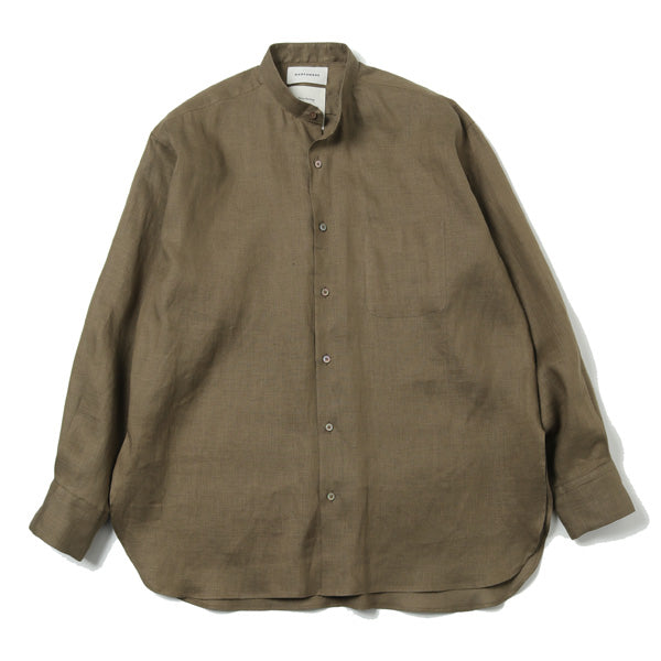 COMFORT FIT BAND COLLAR SHIRT HEMP