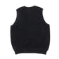 Moss Stitch Zip Vest(BLACK)