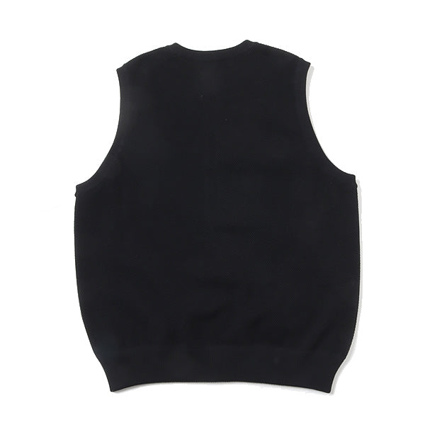 Moss Stitch Zip Vest(BLACK)