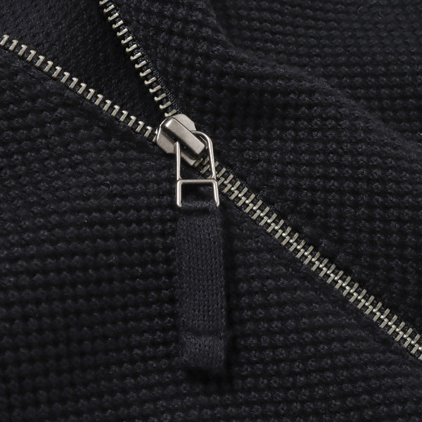 Moss Stitch Zip Vest(BLACK)