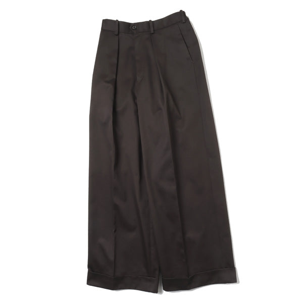 PLEATED WIDE TROUSERS ORGANIC COTTON TWILL