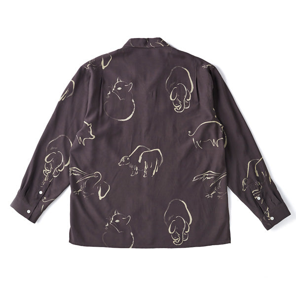 ORIGINAL PRINTED OPEN COLLAR SHIRTS (DRAWING) L/S