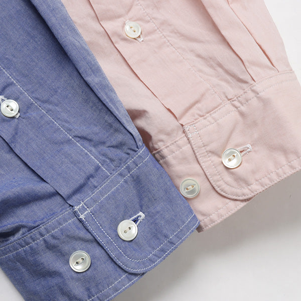 BAND COLLAR WORK SHIRT ORGANIC COTTON POPLIN