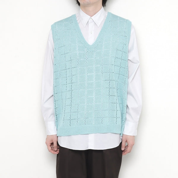 dairiku "LOVE"Hard Agyle Knit Vest