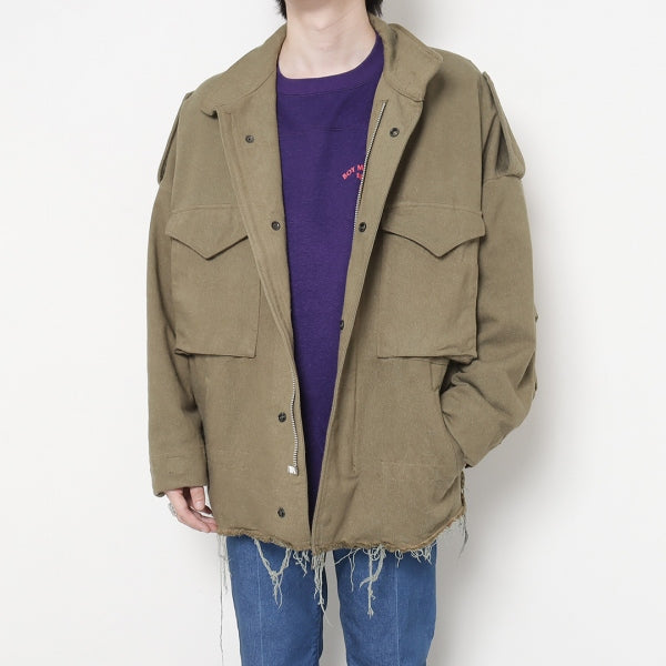 SILK TWILL MILITARY BLOUSON