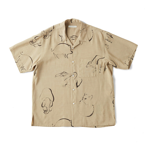 ORIGINAL PRINTED OPEN COLLAR SHIRTS (DRAWING) S/S