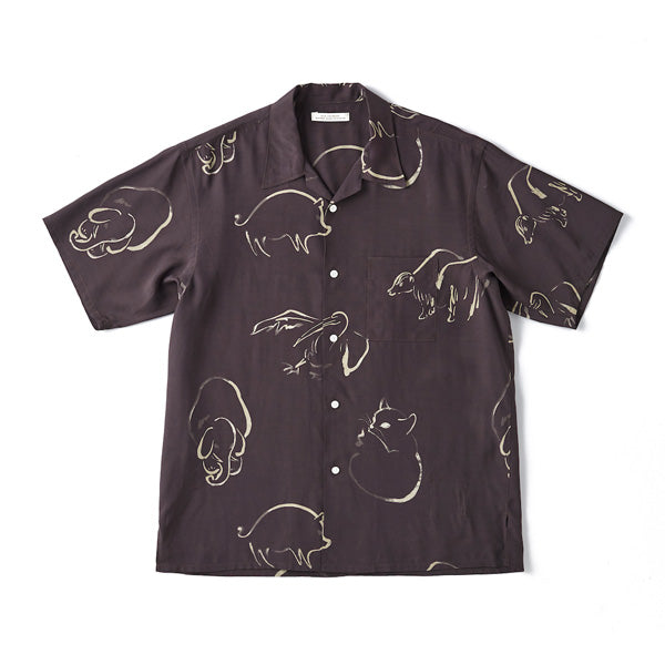 ORIGINAL PRINTED OPEN COLLAR SHIRTS (DRAWING) S/S