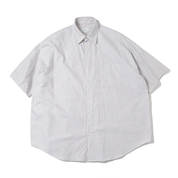 WIDE SHIRT SS ORGANIC COTTON OXFORD STRIPE