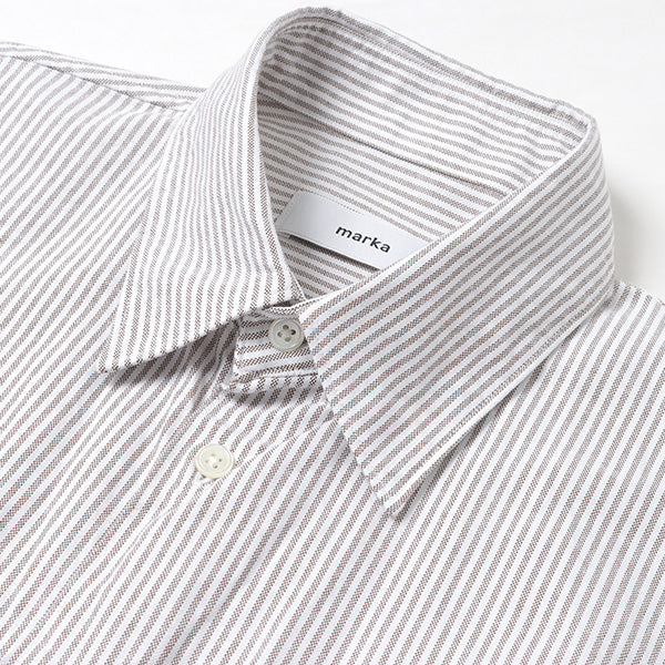 WIDE SHIRT SS ORGANIC COTTON OXFORD STRIPE