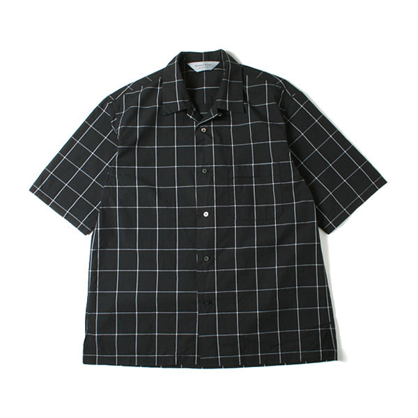 OPEN COLLAR SHIRTS S/S ORGANIC COTTON WINDOWPANE