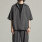 OPEN COLLAR SHIRT SILK LINEN