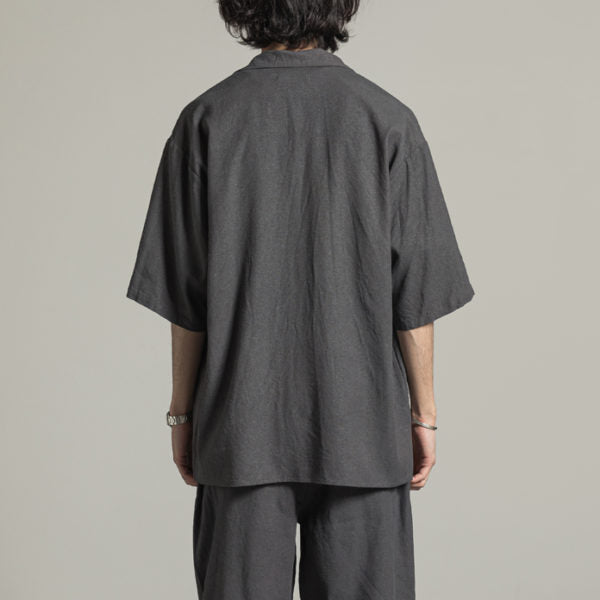 OPEN COLLAR SHIRT SILK LINEN