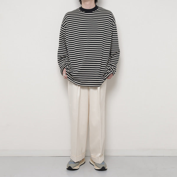 PLEATED WIDE TROUSERS ORGANIC COTTON TWILL