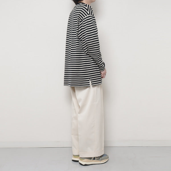 PLEATED WIDE TROUSERS ORGANIC COTTON TWILL