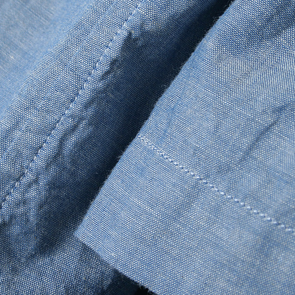 OPEN COLLAR SHIRTS S/S ORGANIC COTTON CHAMBRAY