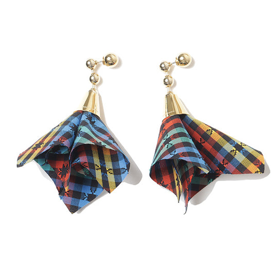 mix and match fabric pierced earrings