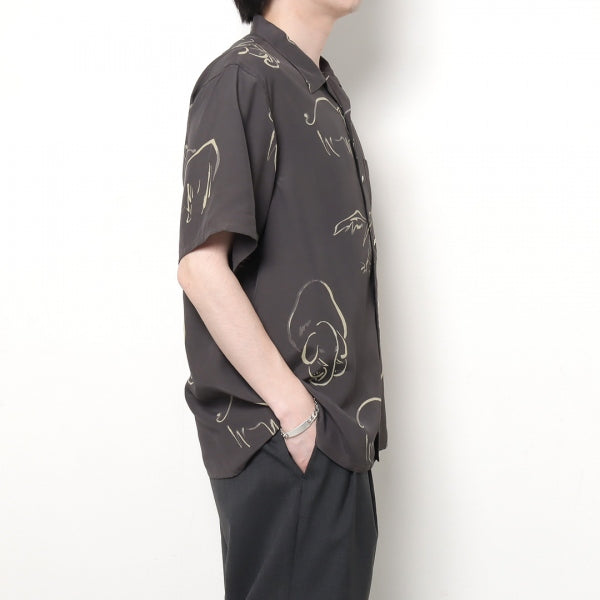 ORIGINAL PRINTED OPEN COLLAR SHIRTS (DRAWING) S/S