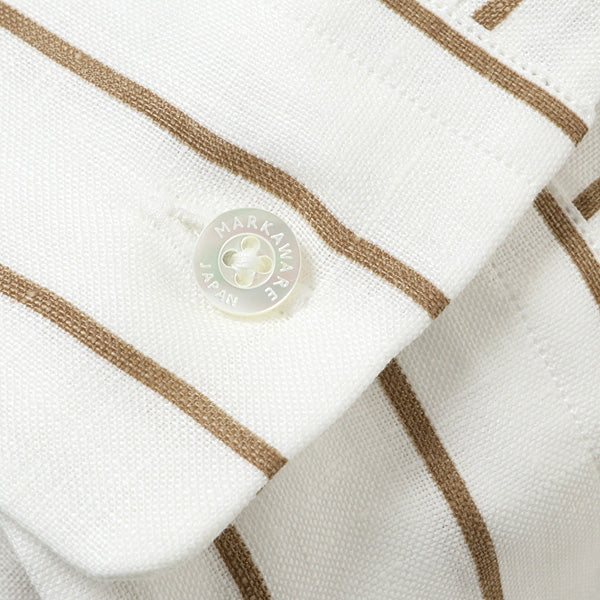 COMFORT FIT SHIRTS ORGANIC LINEN PRINTED STRIPE