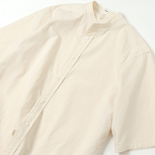 Band collar shirt selvedge S/S