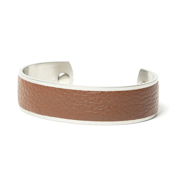 BRASS BRACELET SHRINK LEATHER L