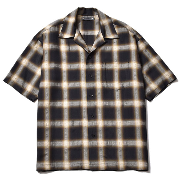 Cuprawool Ombre Check S/S Open Collar SH