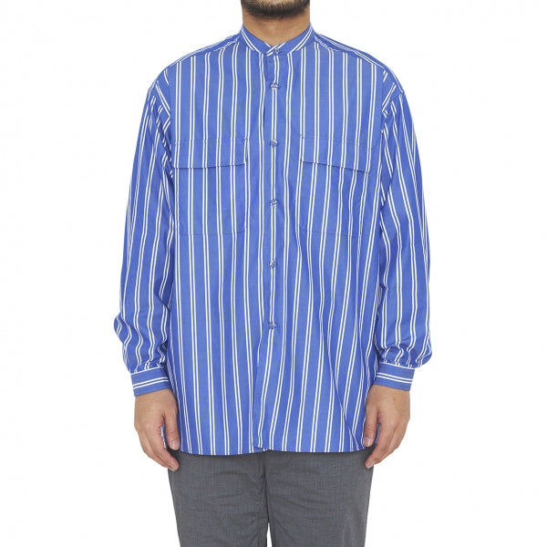 STRIPE BAND COLLAR LONG SLEEVES SHIRT