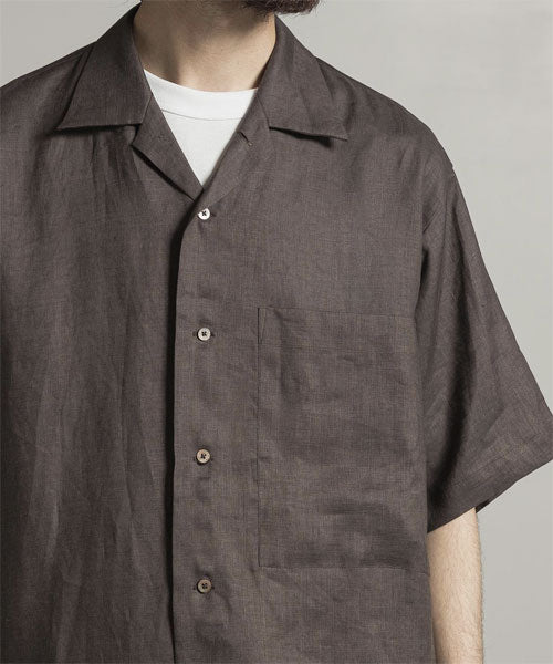 OPEN COLLAR SHIRT HEMP SHIRTING