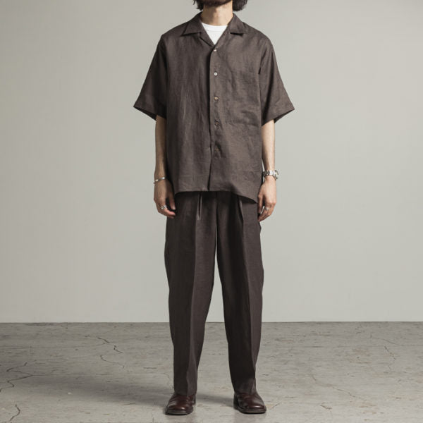 OPEN COLLAR SHIRT HEMP SHIRTING