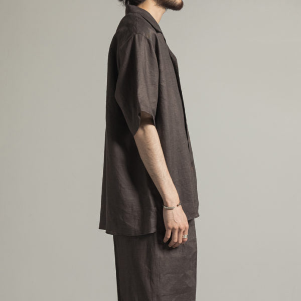 OPEN COLLAR SHIRT HEMP SHIRTING