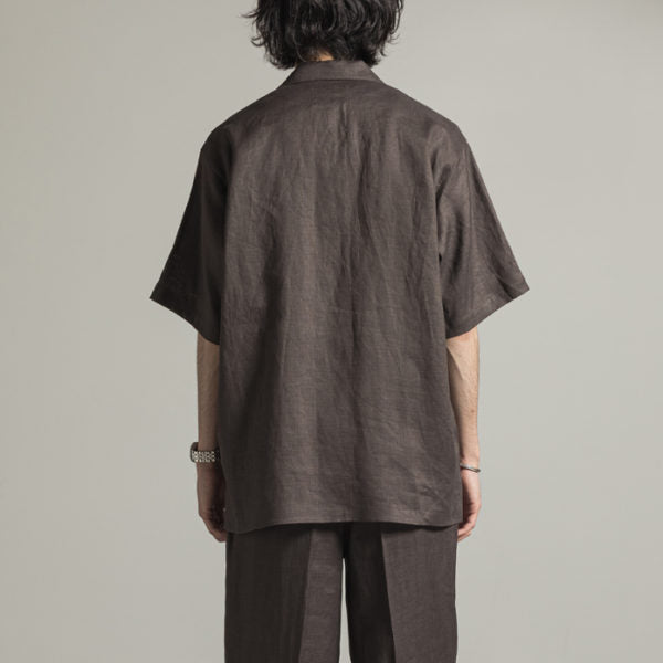 OPEN COLLAR SHIRT HEMP SHIRTING